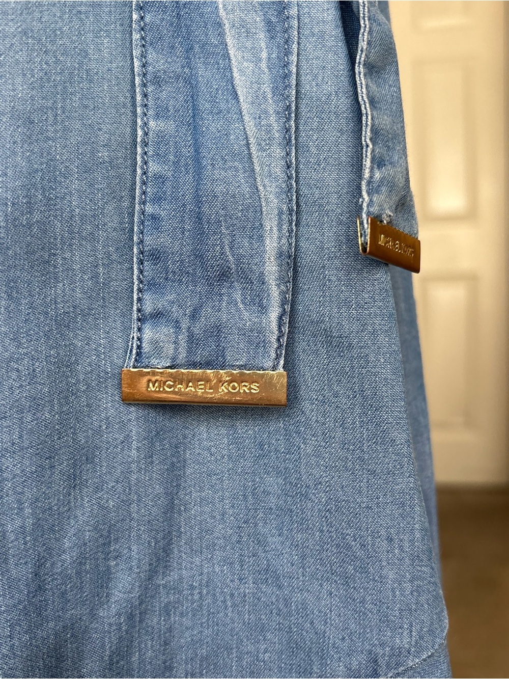 Michael Kors Light Blue Women's Wrap Midi Skirt size medium - Picture 5 of 9